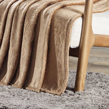 Plazatex Dama Embossed Decorative Super Soft Throw Blanket for Sleep/Decor 2 Pack 50" x 60" Taupe