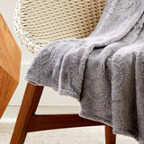 Plazatex Caesar Embossed Decorative Super Soft Throw Blanket for Sleep/Decor 2 Pack 50" x 60" Grey
