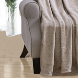 Plazatex Caesar Embossed Decorative Super Soft Throw Blanket for Sleep/Decor 2 Pack 50" x 60" Taupe