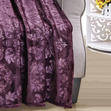 Plazatex Versailles Embossed Decorative Super Soft Throw Blanket for Sleep/Decor 2 Pack 50" x 60" Plum