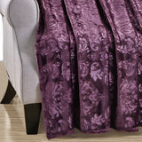 Plazatex Versailles Embossed Decorative Super Soft Throw Blanket for Sleep/Decor 2 Pack 50" x 60" Plum