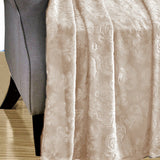 Plazatex Versailles Embossed Decorative Super Soft Throw Blanket for Sleep/Decor 2 Pack 50" x 60" Taupe