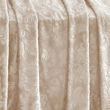 Plazatex Versailles Embossed Decorative Super Soft Throw Blanket for Sleep/Decor 2 Pack 50" x 60" Taupe
