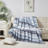 Plazatex Anissa Micro Plush 100% Polyester Soft Lightweight Throw Blanket 50" x 60" Blue