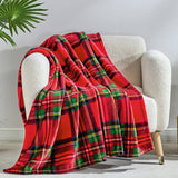 Plazatex 100% Polyester Red Plaid Classic Style Lightweight Throw Blanket 50" x 60" Red