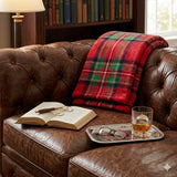 Plazatex 100% Polyester Red Plaid Classic Style Lightweight Throw Blanket 50" x 60" Red