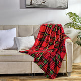 Plazatex 100% Polyester Red Plaid Classic Style Lightweight Throw Blanket 50" x 60" Red