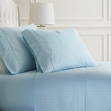 Plazatex 1800 Embossed  Stripe Premium All Season Bed Sheet Set Queen Plum