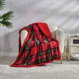 Plazatex 100% Polyester Plaid Printed Reversible Throw Blanket 50" x 60" Maulticolor