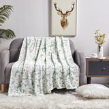 Plazatex 100% Polyester Delightful Daisies Floral Oversized Throw Blanket 60" x 70" White