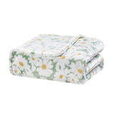 Plazatex 100% Polyester Delightful Daisies Floral Oversized Throw Blanket 60" x 70" White