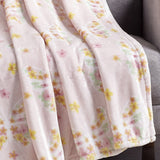 Plazatex 100% Polyester Butterfly Garden Lightweight Oversized Throw Blanket 60" x 70" White