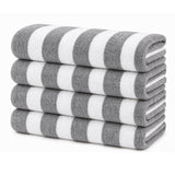 Plazatex Terry Cabana 80% Cotton 20% Polyester Oversized 4 Pack Beach Bath Towel 36" x 66"