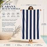 Plazatex Terry Cabana 80% Cotton 20% Polyester Oversized 4 Pack Beach Bath Towel 36" x 66"