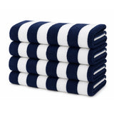 Plazatex Terry Cabana 80% Cotton 20% Polyester Oversized 4 Pack Beach Bath Towel 36" x 66"