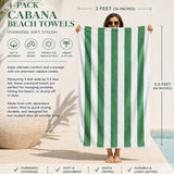 Plazatex Terry Cabana 80% Cotton 20% Polyester Oversized 4 Pack Beach Bath Towel 36" x 66"