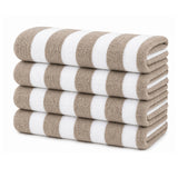 Plazatex Terry Cabana 80% Cotton 20% Polyester Oversized 4 Pack Beach Bath Towel 36" x 66"