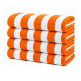 Plazatex Terry Cabana 80% Cotton 20% Polyester Oversized 4 Pack Beach Bath Towel 36" x 66"