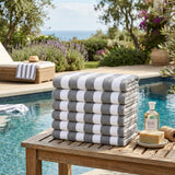 Plazatex Terry Cabana 80% Cotton 20% Polyester Oversized 6 Pack Beach Bath Towel 36" x 66"