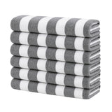 Plazatex Terry Cabana 80% Cotton 20% Polyester Oversized 6 Pack Beach Bath Towel 36" x 66"