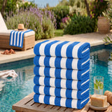 Plazatex Terry Cabana 80% Cotton 20% Polyester Oversized 6 Pack Beach Bath Towel 36" x 66"