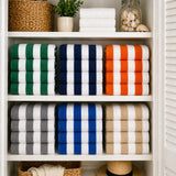 Plazatex Terry Cabana 80% Cotton 20% Polyester Oversized 6 Pack Beach Bath Towel 36" x 66"