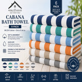 Plazatex Terry Cabana 80% Cotton 20% Polyester Oversized 6 Pack Beach Bath Towel 36" x 66"