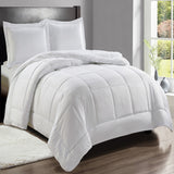 Plazatex 3 Piece Embossed Dobby Stripe 100% Polyester Comforter mini Set King White