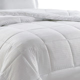 Plazatex 3 Piece Embossed Dobby Stripe 100% Polyester Comforter mini Set King White