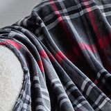 Plazatex Midnight Plaid 100% Polyester Lightweight Reversible Throw Blanket 50" x 60" Red Black