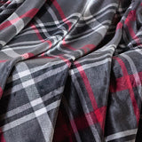 Plazatex Midnight Plaid 100% Polyester Lightweight Reversible Throw Blanket 50" x 60" Red Black
