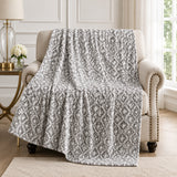 Plazatex Peralto Ultra Soft Plush 100% Polyester Lightweight Decorative Sofa Bed Throw 50"x60" Grey