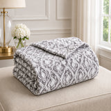 Plazatex Peralto Ultra Soft Plush 100% Polyester Lightweight Decorative Sofa Bed Throw 50"x60" Grey