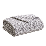 Plazatex Peralto Ultra Soft Plush 100% Polyester Lightweight Decorative Sofa Bed Throw 50"x60" Grey