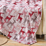 Plazatex Reindeer Plush Decorative All Season Throw Blanket 50" x 60" Grey