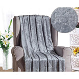 Plazatex Eiffel Tower Embossed Decorative Super Soft Throw Blanket for Sleep/Decor 2 Pack 50" x 60" Grey