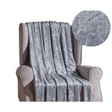 Plazatex Eiffel Tower Embossed Decorative Super Soft Throw Blanket for Sleep/Decor 2 Pack 50" x 60" Grey