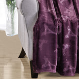 Plazatex Eiffel Tower Embossed Decorative Super Soft Throw Blanket for Sleep/Decor 2 Pack 50" x 60" Plum