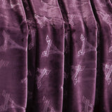 Plazatex Eiffel Tower Embossed Decorative Super Soft Throw Blanket for Sleep/Decor 2 Pack 50" x 60" Plum