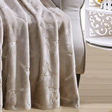 Plazatex Eiffel Tower Embossed Decorative Super Soft Throw Blanket for Sleep/Decor 2 Pack 50" x 60" Taupe