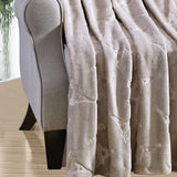 Plazatex Eiffel Tower Embossed Decorative Super Soft Throw Blanket for Sleep/Decor 2 Pack 50" x 60" Taupe