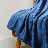 Plazatex Eiffel Tower Embossed Decorative Super Soft Throw Blanket for Sleep/Decor 2 Pack 50" x 60" Oxford Blue
