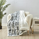 Plazatex Alaska Sherpa Decorative Super Soft Throw Blanket for Sleep/Decor 2 Pack 50" x 60" Grey