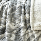 Plazatex Alaska Sherpa Decorative Super Soft Throw Blanket for Sleep/Decor 2 Pack 50" x 60" Grey