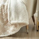 Plazatex Alaska Sherpa Decorative Super Soft Throw Blanket for Sleep/Decor 2 Pack 50" x 60" Beige