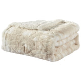 Plazatex Alaska Sherpa Decorative Super Soft Throw Blanket for Sleep/Decor 2 Pack 50" x 60" Beige