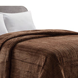 Plazatex 100% Polyester Chevron Braided Ultra Soft plush Throw Blanket Queen Chocolate
