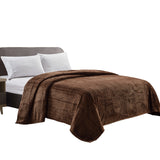 Plazatex 100% Polyester Chevron Braided Ultra Soft plush Throw Blanket Queen Chocolate