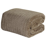 Plazatex Chevron Braided Stylish Soft Comfortable and Lightweight All Seasons Blanket King Taupe