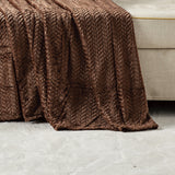 Plazatex Chevron Braided Stylish Soft Comfortable and Lightweight All Seasons Blanket King Choclate